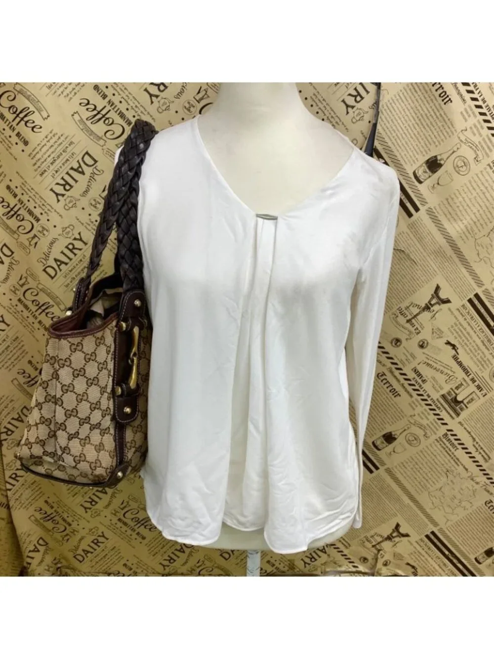 Gucci Tote Shoulder Bag GG Canvas Horsebid - Picture 4 of 16